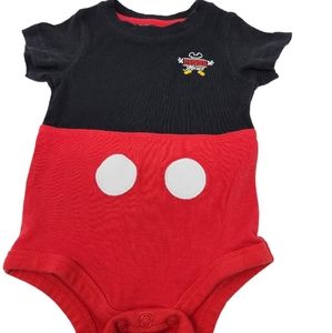 Disney Parks Mickey Mouse Bodysuit Infant 6 Mos Short Sleeves Cotton
